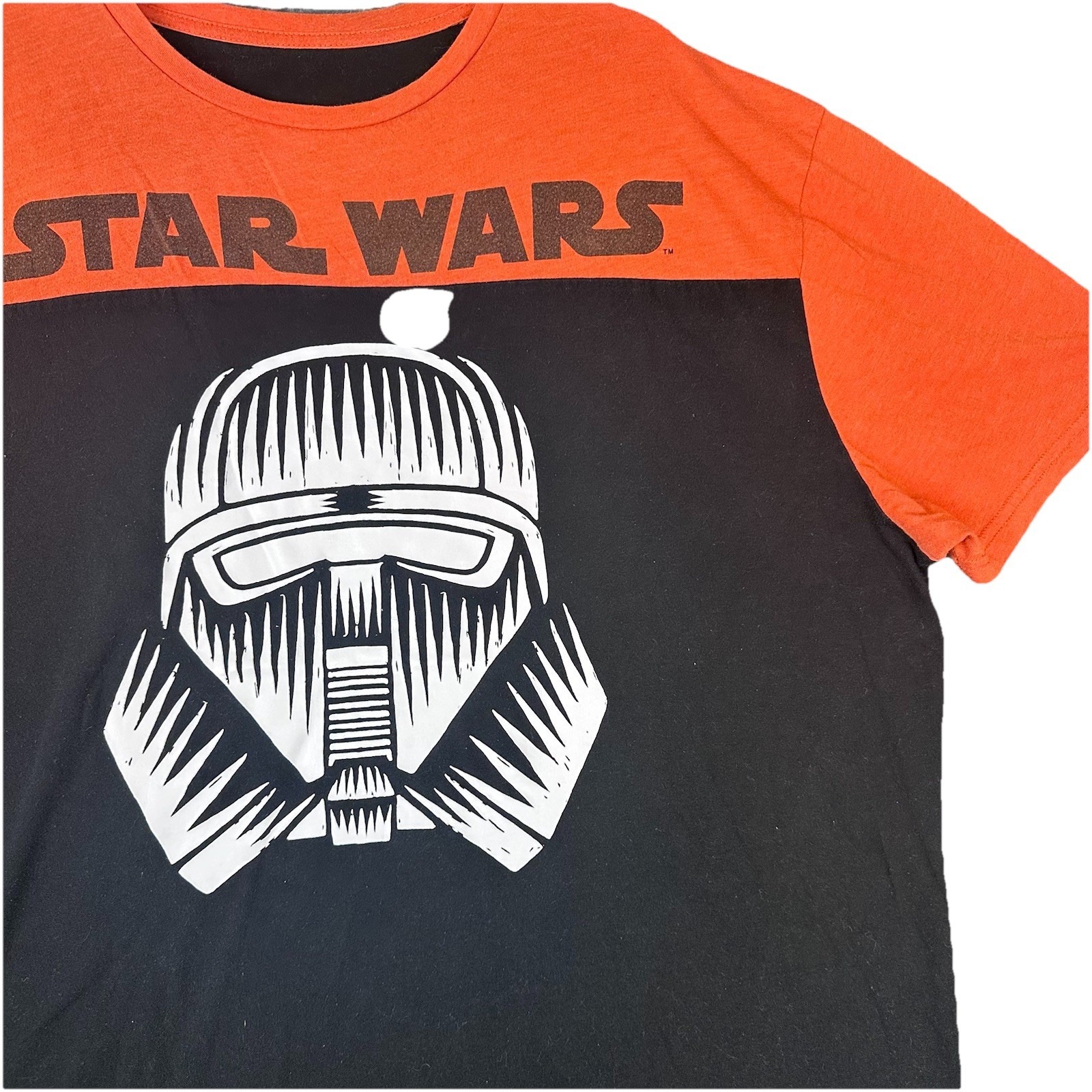 Star Wars Storm Trooper Colorblock Orange & Black Disney Parks T-Shirt Xxl